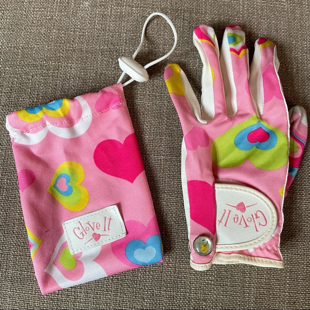 Glove It Pink Heart Golf Glove-Juniors/Girls Large